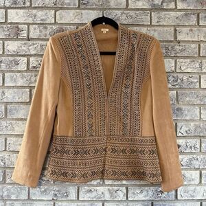 Reba Embellished Faux Suede Jacket - Size S